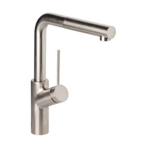 Brushed Nickle Viva swivel tap L Neck Style with pullout Kitchen Taps buy online Mangan Woodcraft ()