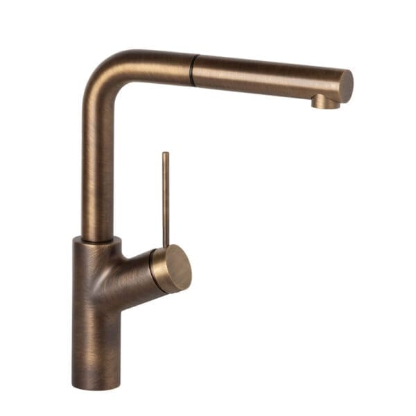 Dark Brass Viva swivel tap L Neck Style Kitchen Taps buy online Mangan Woodcraft ()